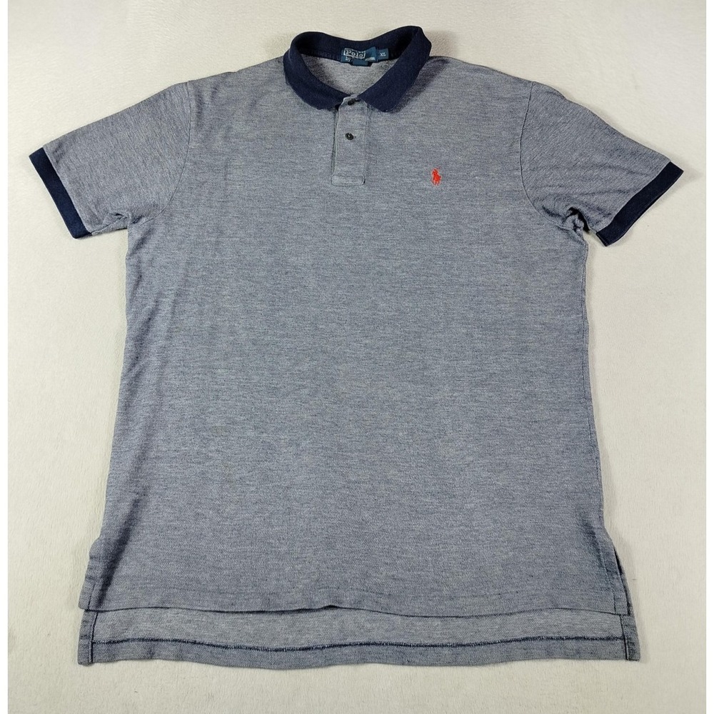 Vintage Polo By Ralph Lauren Polo Shirt Mens XL BLue Pima Cotton Red Pony Casual